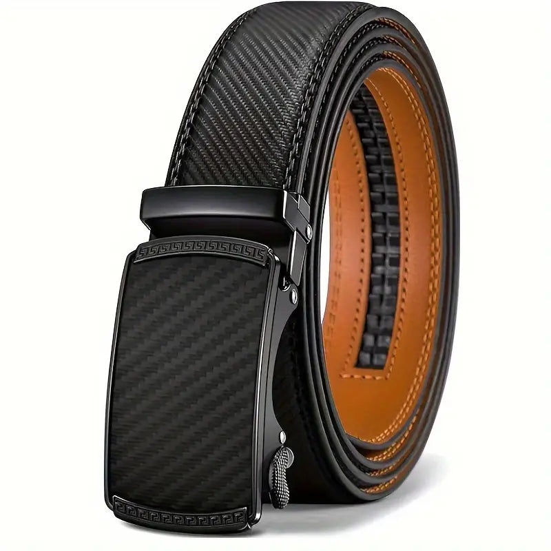 Father's Day Promotion 49% Off💝 Genuine Leather Ratchet Belt for Men - Adjustable Automatic Buckle, Versatile Casual Business Style