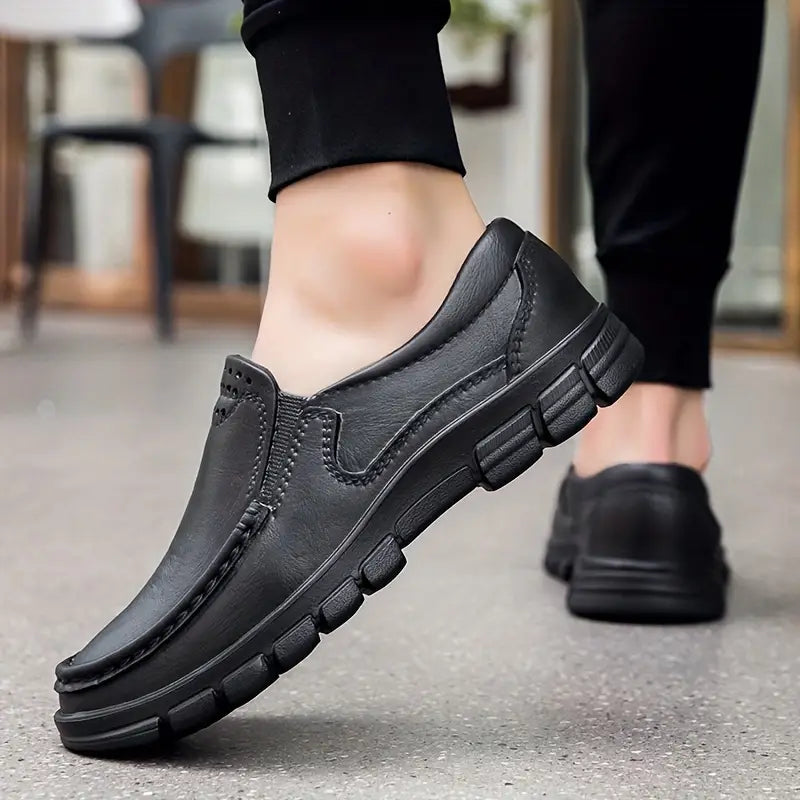 Hot Sale 45% Off🔥 Men’s Black EVA Slip-on Work Shoes - Comfortable Chef Shoes for Driving and Office Use, All-Season Casual Footwear