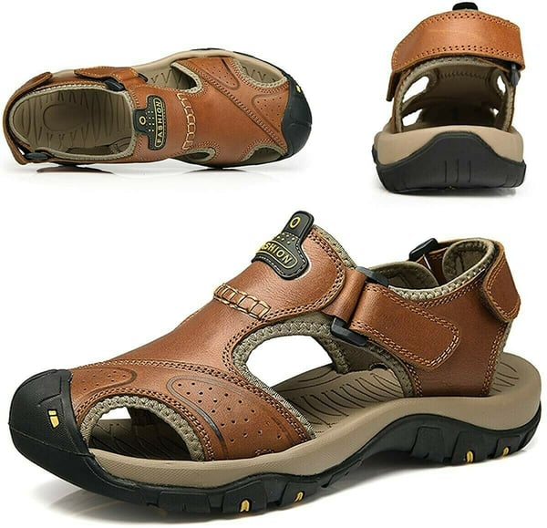 On This Week Sale off 70%🔥 Men's Outdoor Leather Orthopedic Summer Sandals