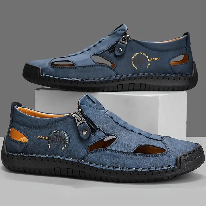 Last day 50% Off❤️ Men’s Orthopedic Leather Slip-on, Summer Sandals for Comfort Walking