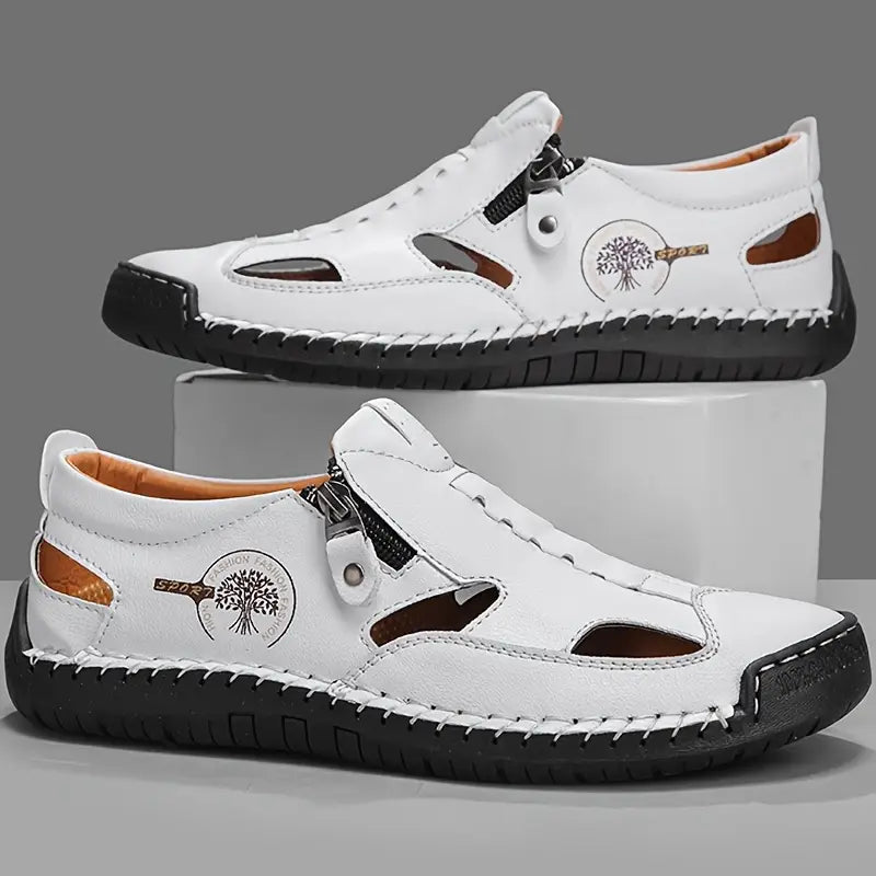 Last day 50% Off❤️ Men’s Orthopedic Leather Slip-on, Summer Sandals for Comfort Walking