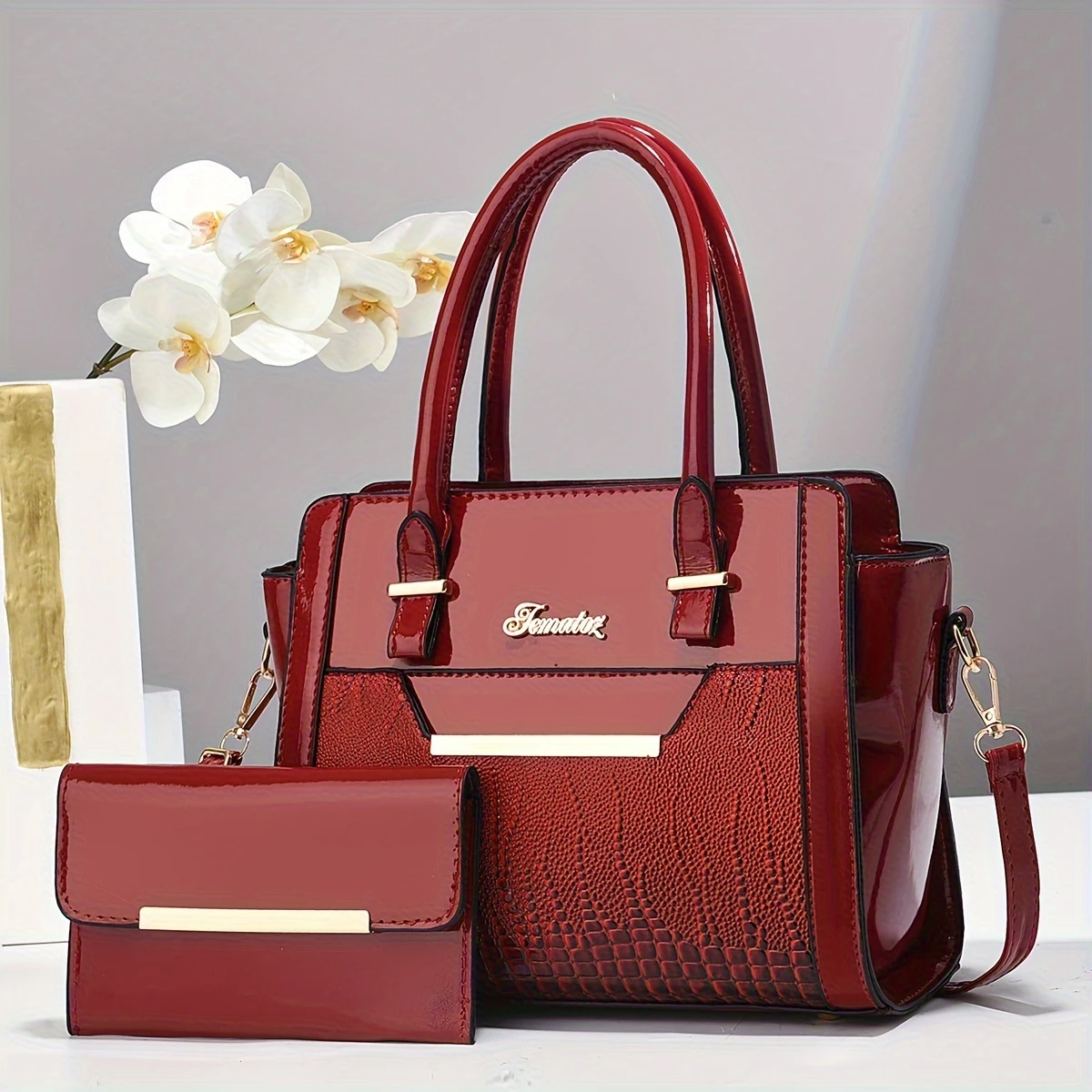 Promoción anticipada para el Día de la Madre: 49 % de descuento ❤️Bolsos tote con estampado de cocodrilo brillante para mujer