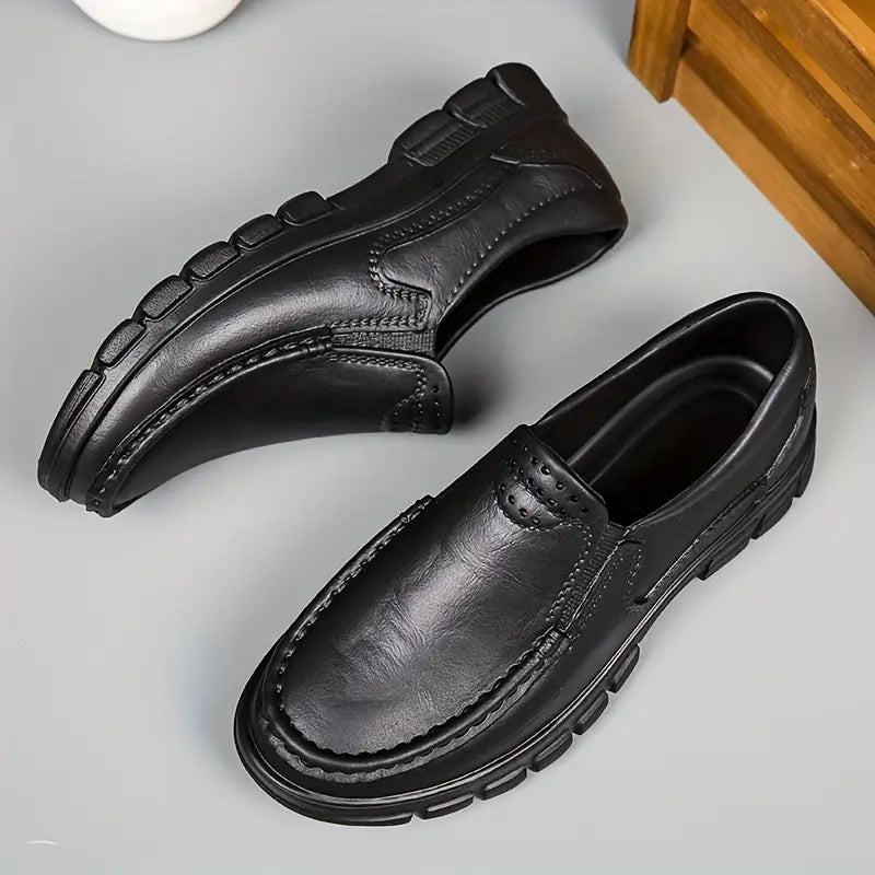 Hot Sale 45% Off🔥 Men’s Black EVA Slip-on Work Shoes - Comfortable Chef Shoes for Driving and Office Use, All-Season Casual Footwear
