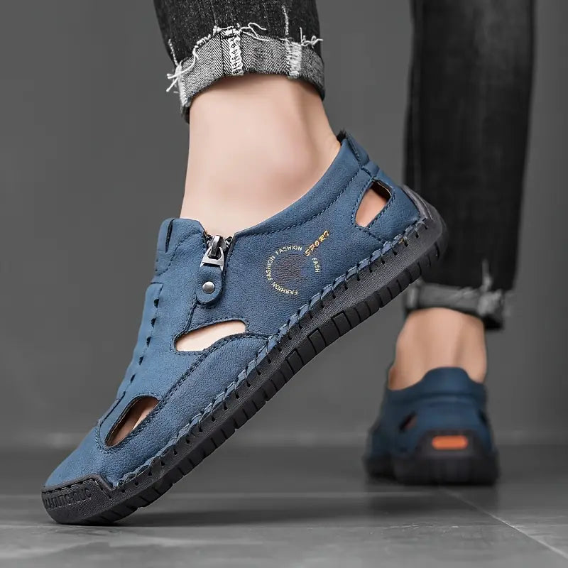 Last day 50% Off❤️ Men’s Orthopedic Leather Slip-on, Summer Sandals for Comfort Walking