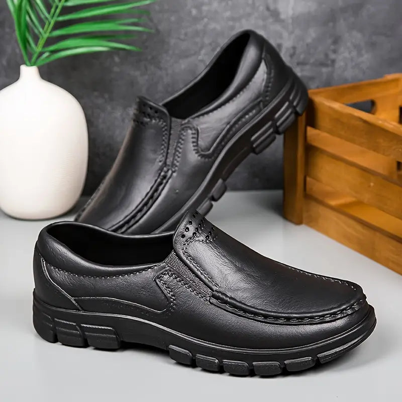 Hot Sale 45% Off🔥 Men’s Black EVA Slip-on Work Shoes - Comfortable Chef Shoes for Driving and Office Use, All-Season Casual Footwear