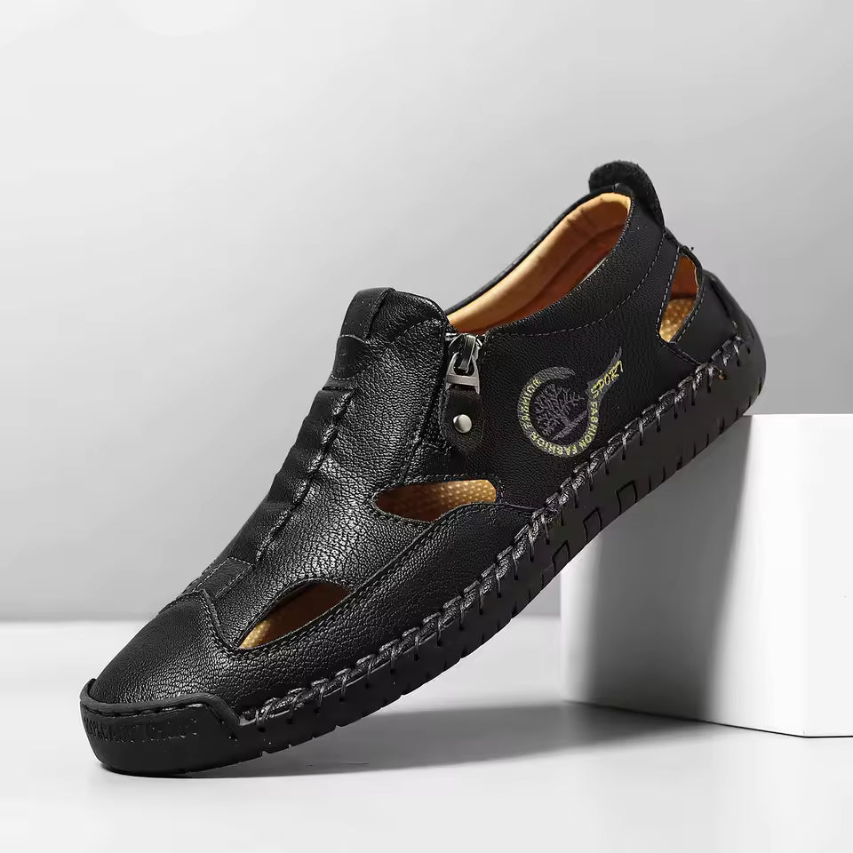 Last day 50% Off❤️ Men’s Orthopedic Leather Slip-on, Summer Sandals for Comfort Walking