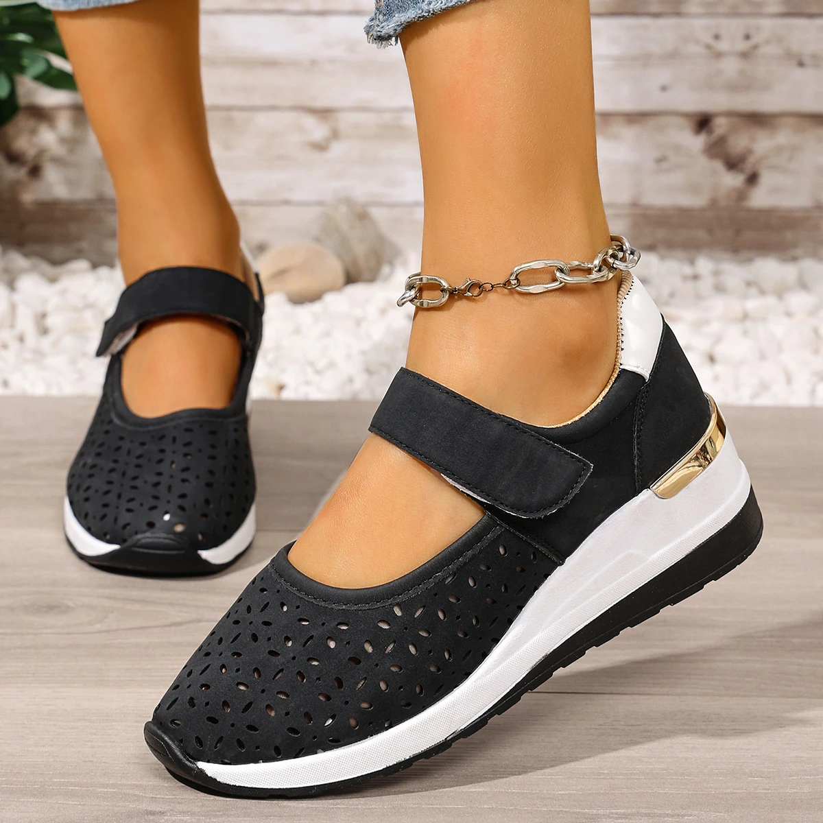 Summer Sale 50% Off❤️ Women's Slip-On Sneakers - Breathable Mesh Walking Shoes with Arch Support