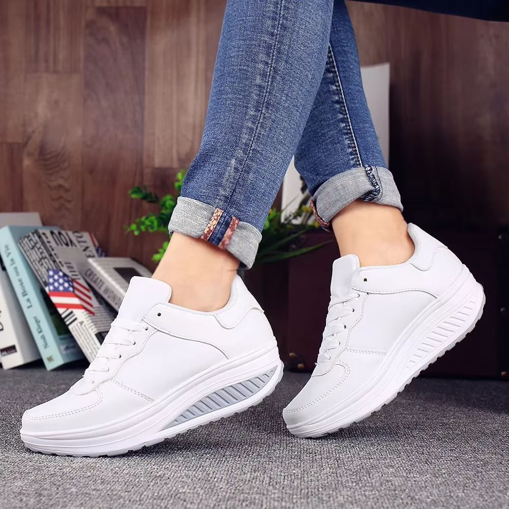Spring Special 49% Off💝 Women's Orthopedic Lace-Up Leather Platform Sneakers – Casual Walking Shoes