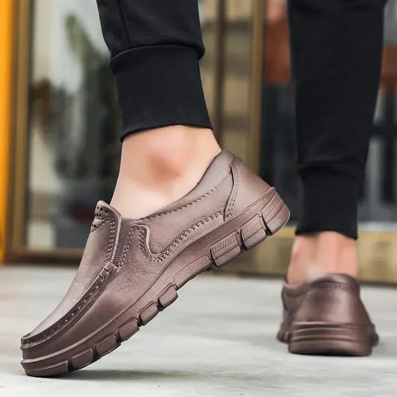 Hot Sale 45% Off🔥 Men’s Black EVA Slip-on Work Shoes - Comfortable Chef Shoes for Driving and Office Use, All-Season Casual Footwear