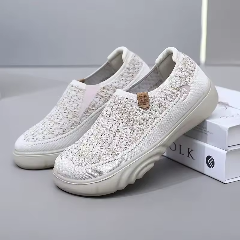 Zapatillas de senderismo transpirables y antideslizantes para mujer: mocasines de suela gruesa y suave