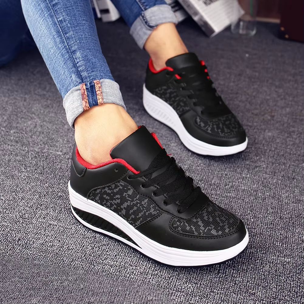 Spring Special 49% Off💝 Women's Orthopedic Lace-Up Leather Platform Sneakers – Casual Walking Shoes