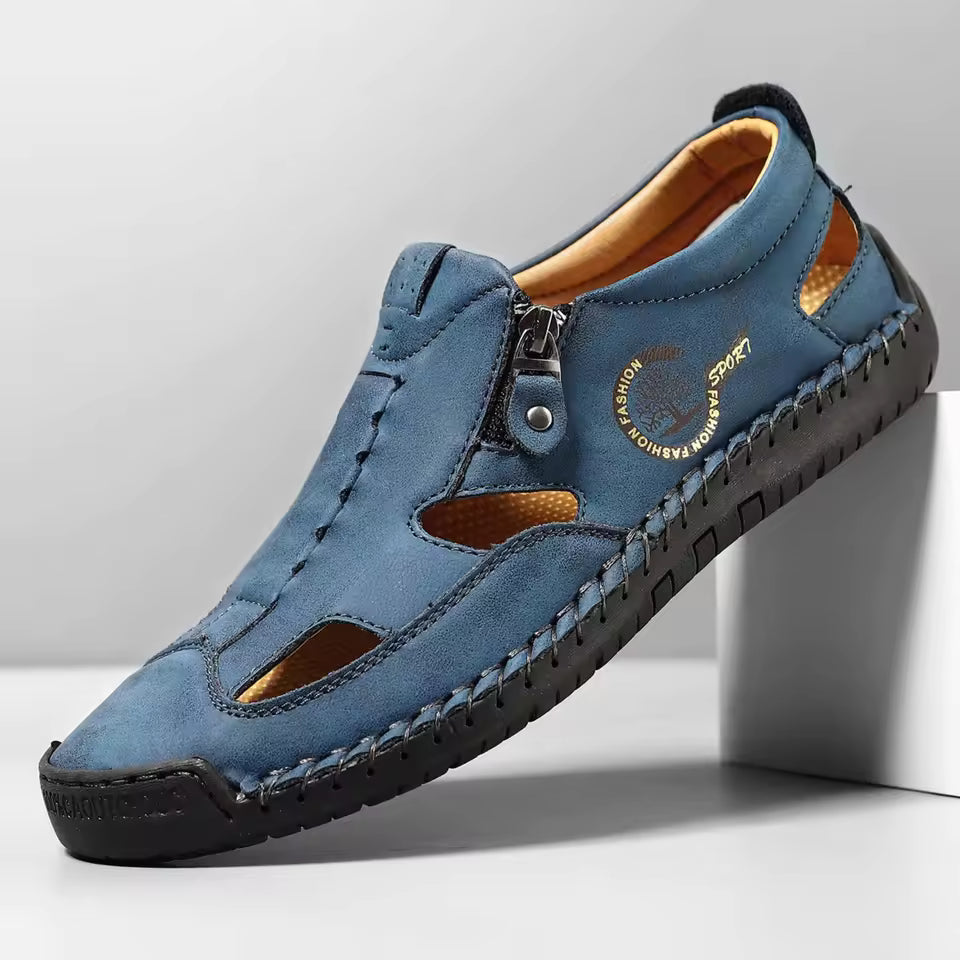 Last day 50% Off❤️ Men’s Orthopedic Leather Slip-on, Summer Sandals for Comfort Walking