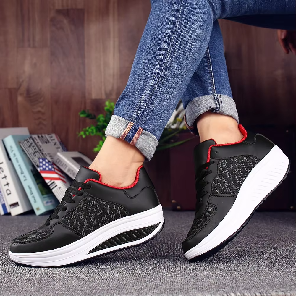Spring Special 49% Off💝 Women's Orthopedic Lace-Up Leather Platform Sneakers – Casual Walking Shoes