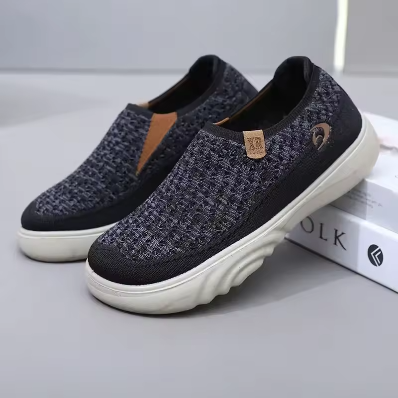 Zapatillas de senderismo transpirables y antideslizantes para mujer: mocasines de suela gruesa y suave