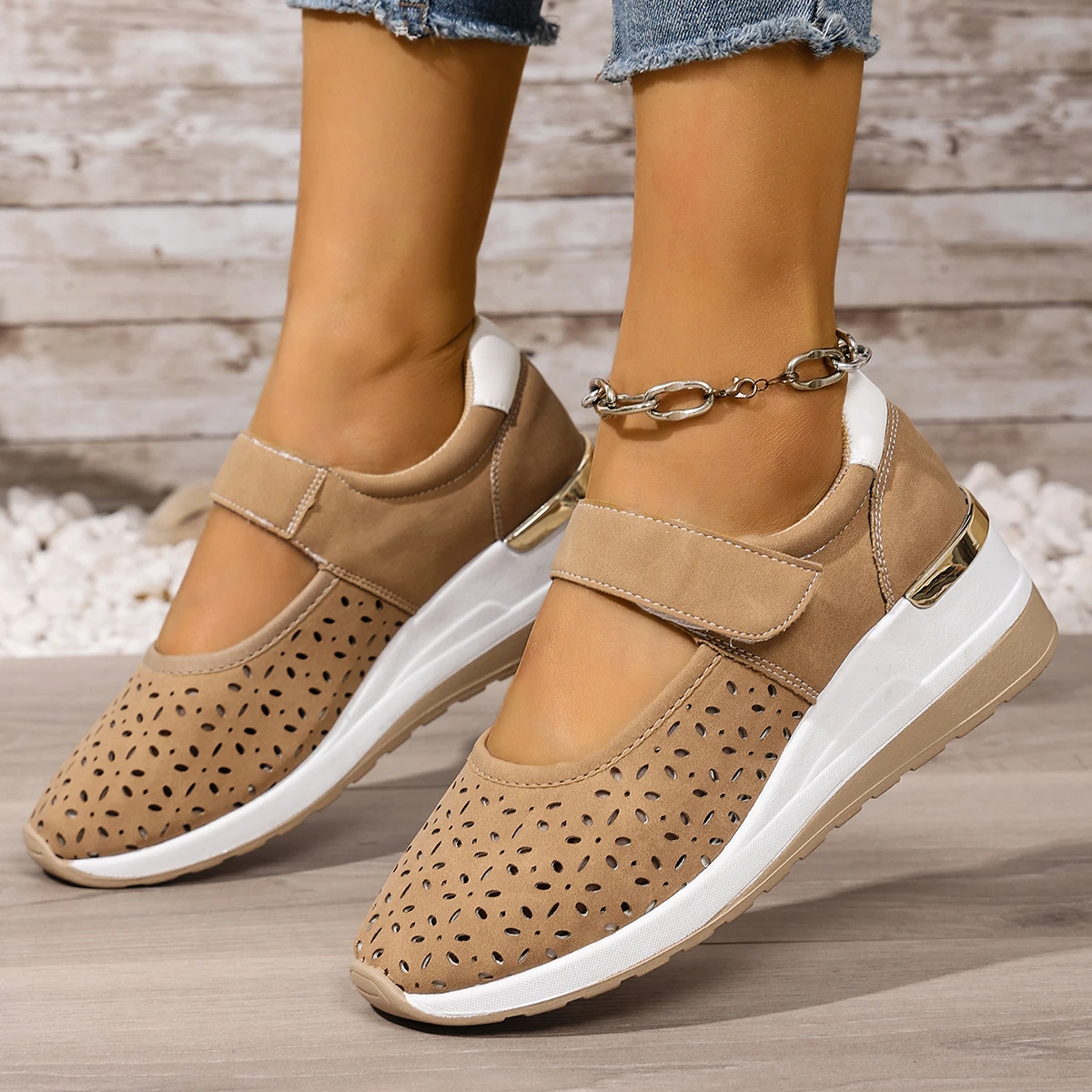 Summer Sale 50% Off❤️ Women's Slip-On Sneakers - Breathable Mesh Walking Shoes with Arch Support