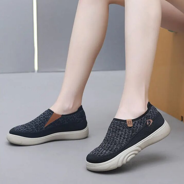 Zapatillas de senderismo transpirables y antideslizantes para mujer: mocasines de suela gruesa y suave