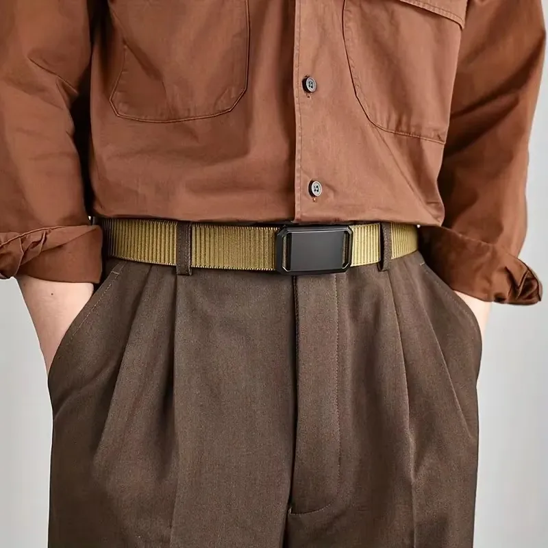 Men's Stylish Canvas Belt with Automatic Buckle