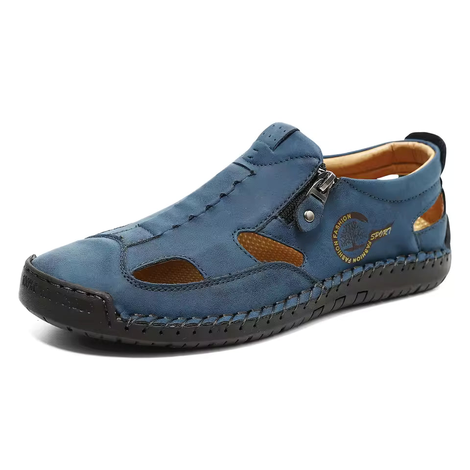 Last day 50% Off❤️ Men’s Orthopedic Leather Slip-on, Summer Sandals for Comfort Walking