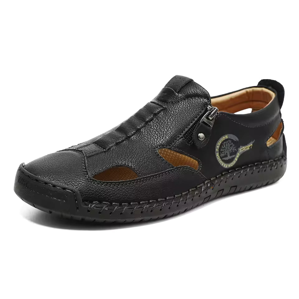 Last day 50% Off❤️ Men’s Orthopedic Leather Slip-on, Summer Sandals for Comfort Walking