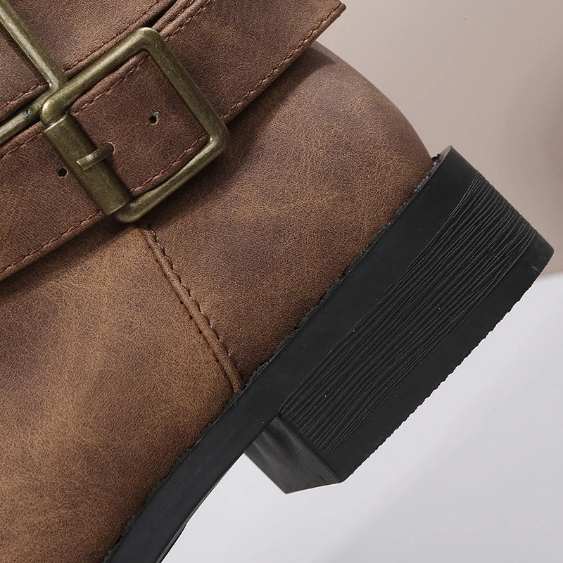 HOT SALE 45% OFF🔥New Fall Winter Women Vintage Round Toe Mid-Calf Boots