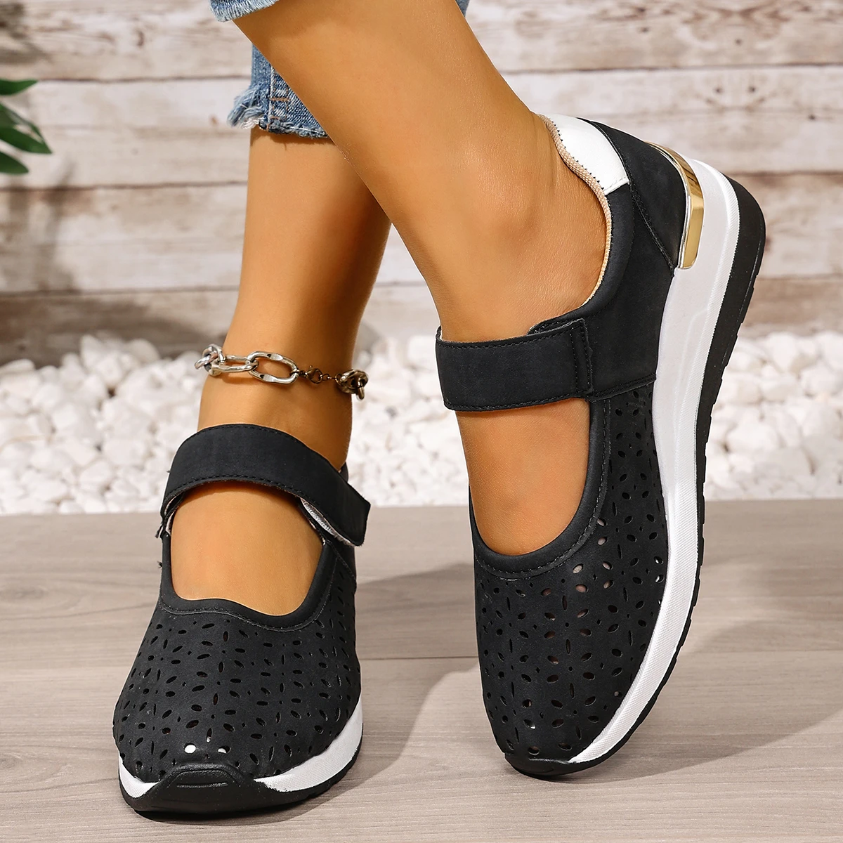 Summer Sale 50% Off❤️ Women's Slip-On Sneakers - Breathable Mesh Walking Shoes with Arch Support