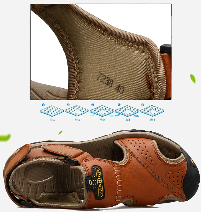 On This Week Sale off 70%🔥 Men's Outdoor Leather Orthopedic Summer Sandals