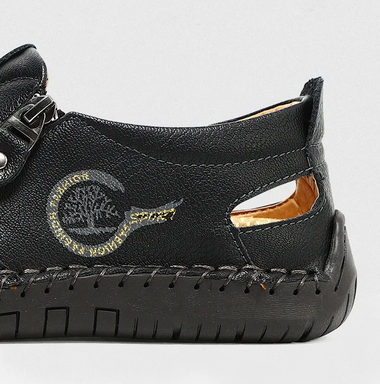 Last day 50% Off❤️ Men’s Orthopedic Leather Slip-on, Summer Sandals for Comfort Walking