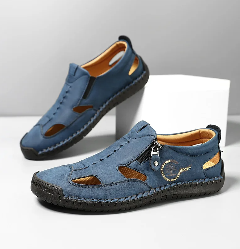Last day 50% Off❤️ Men’s Orthopedic Leather Slip-on, Summer Sandals for Comfort Walking