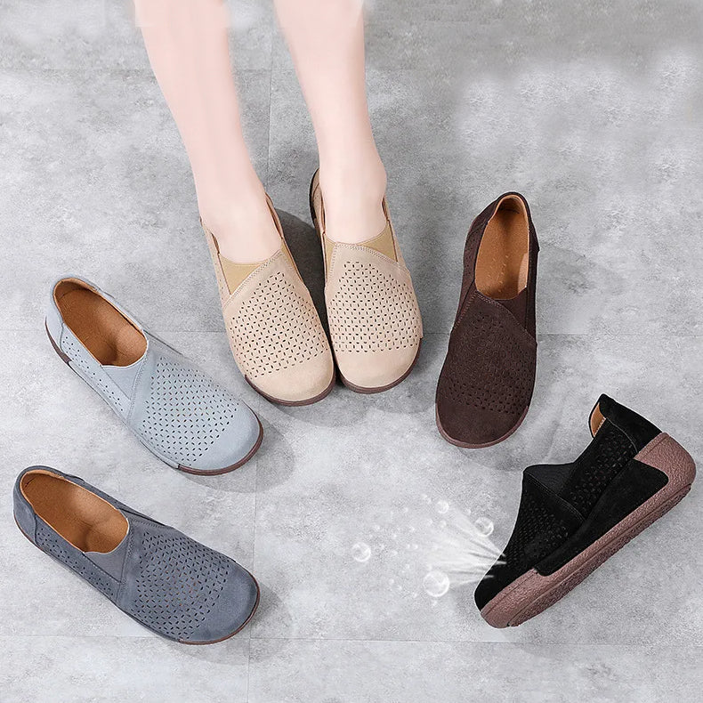 Spring & Summer 50% Off💝 Women’s Orthopedic Flats Platform Walking Shoes, Comfort Leather Loafers