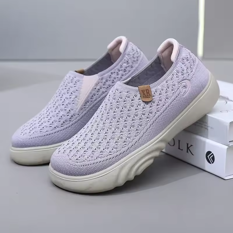 Zapatillas de senderismo transpirables y antideslizantes para mujer: mocasines de suela gruesa y suave