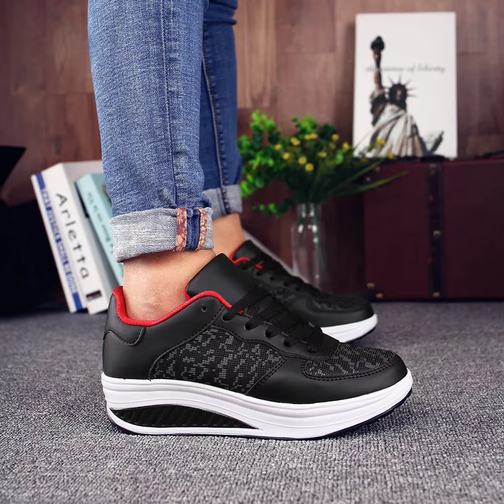Spring Special 49% Off💝 Women's Orthopedic Lace-Up Leather Platform Sneakers – Casual Walking Shoes