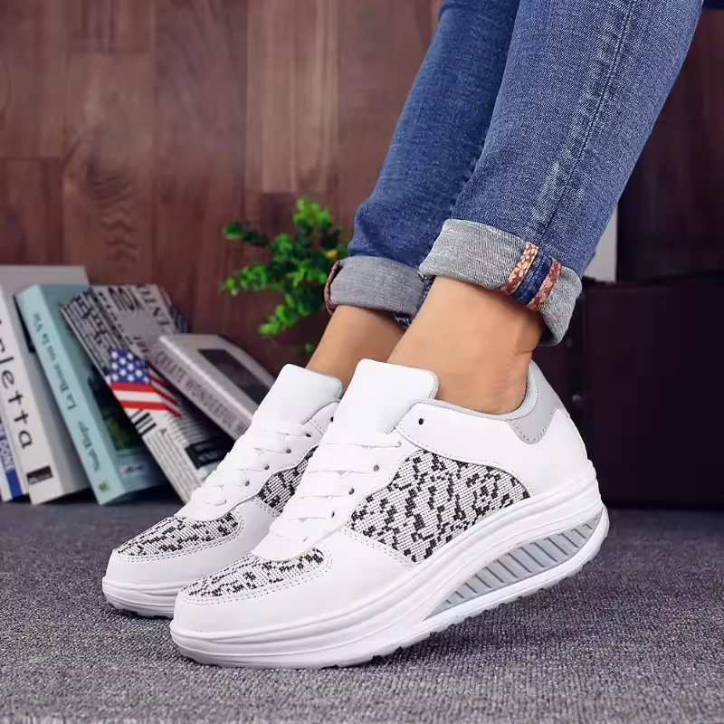 Spring Special 49% Off💝 Women's Orthopedic Lace-Up Leather Platform Sneakers – Casual Walking Shoes