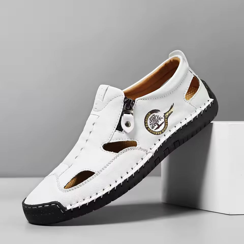 Last day 50% Off❤️ Men’s Orthopedic Leather Slip-on, Summer Sandals for Comfort Walking