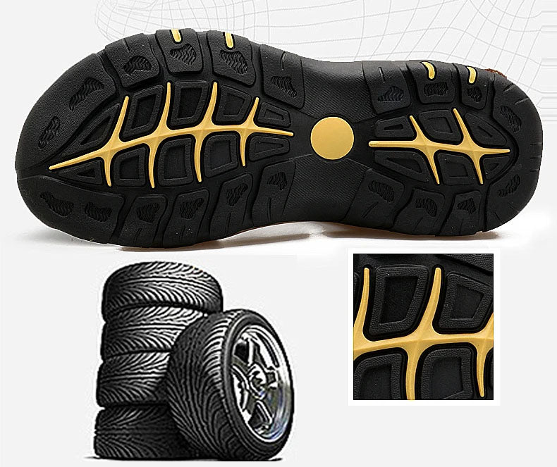 On This Week Sale off 70%🔥 Men's Outdoor Leather Orthopedic Summer Sandals