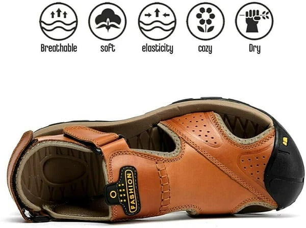 On This Week Sale off 70%🔥 Men's Outdoor Leather Orthopedic Summer Sandals