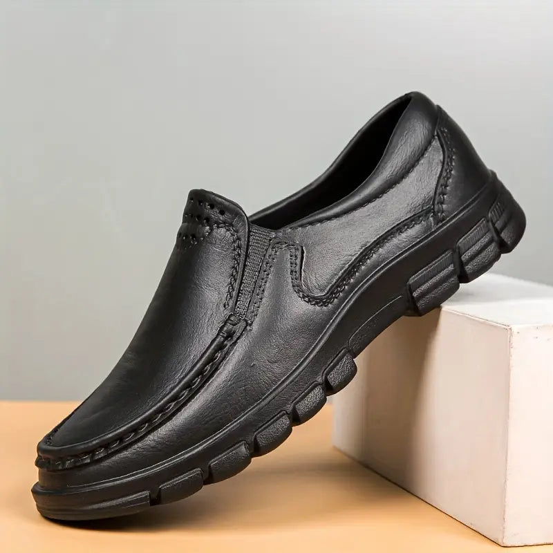 Hot Sale 45% Off🔥 Men’s Black EVA Slip-on Work Shoes - Comfortable Chef Shoes for Driving and Office Use, All-Season Casual Footwear