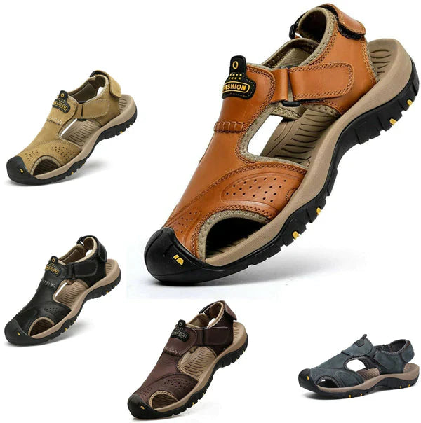 On This Week Sale off 70%🔥 Men's Outdoor Leather Orthopedic Summer Sandals