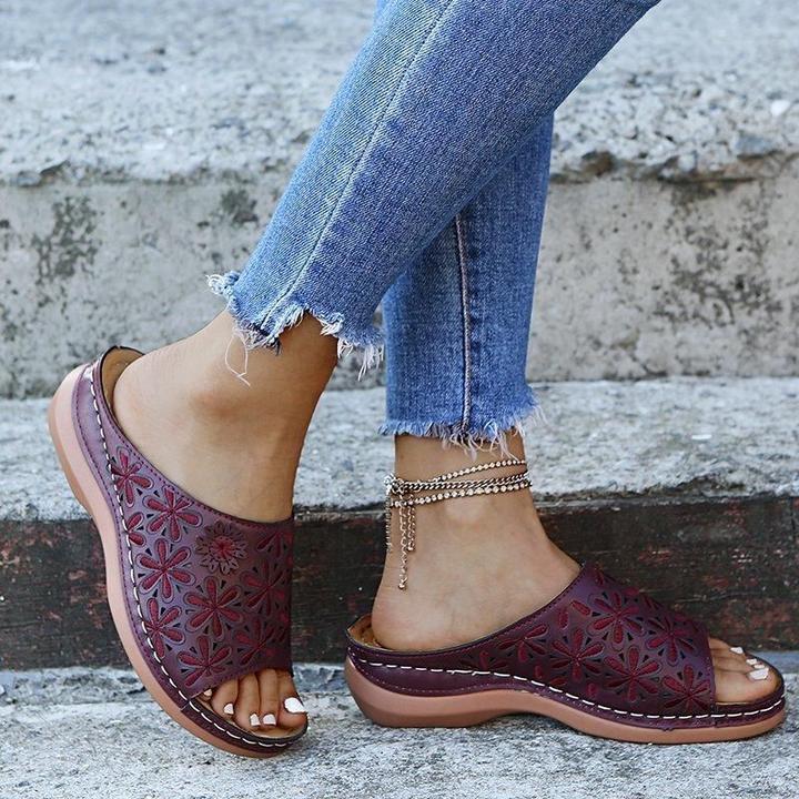 Women's Leather Orthopedic Arch Support Comfy Vintage Sandals