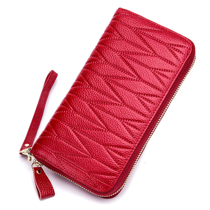 RFID Anti-theft Luxury Women Genuine Leather Wallet