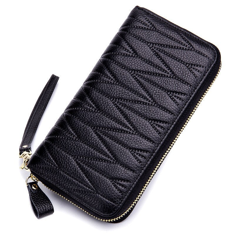 RFID Anti-theft Luxury Women Genuine Leather Wallet