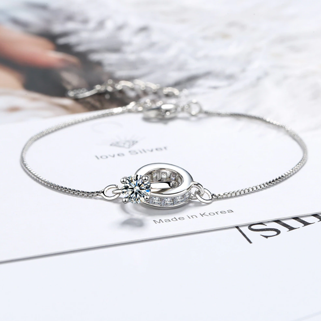 Heart Double Circle Geometric Charm Bracelets