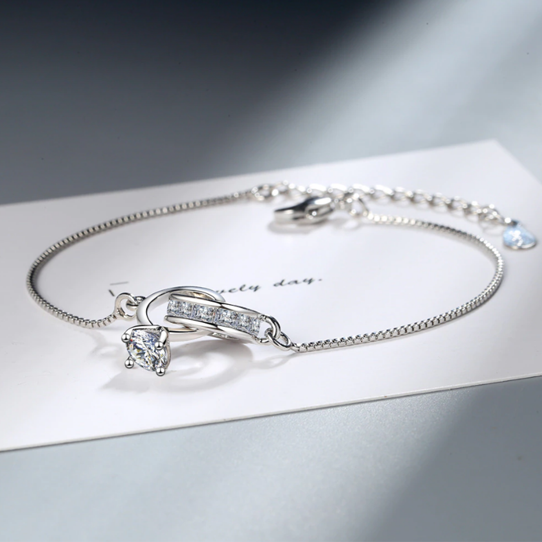 Heart Double Circle Geometric Charm Bracelets