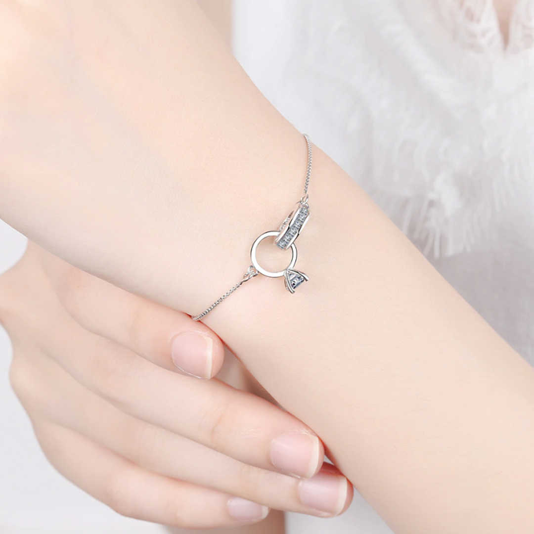 Heart Double Circle Geometric Charm Bracelets