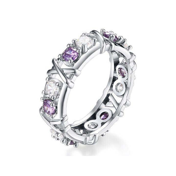 Sterling Silver Cross Full Diamond Ring